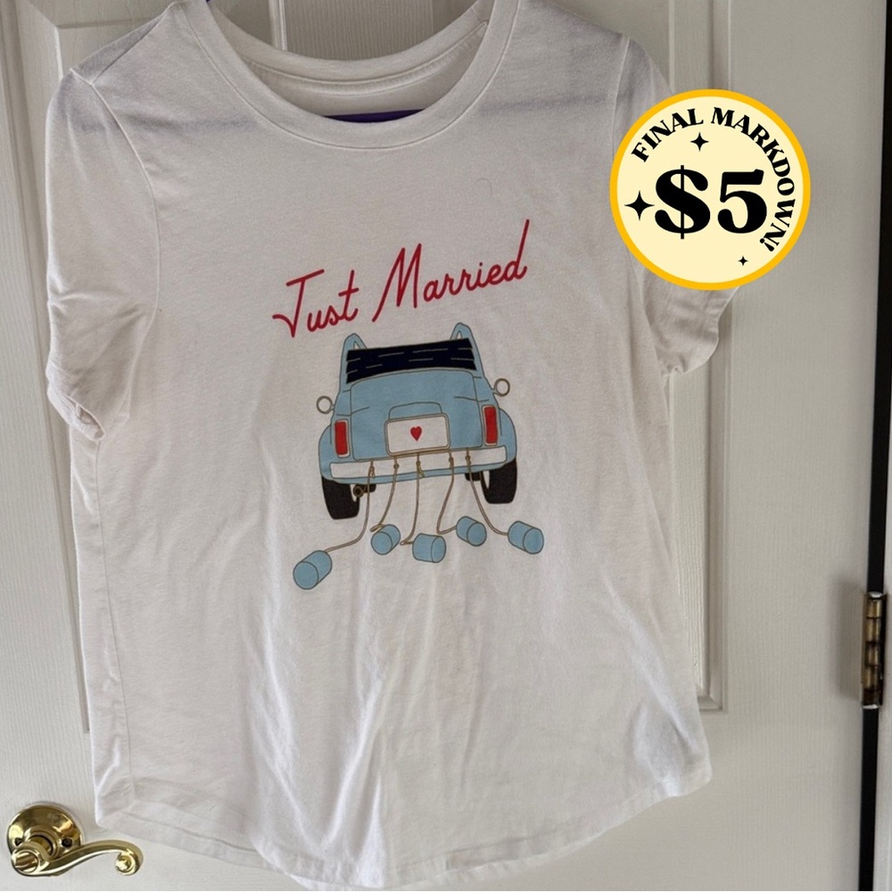 Old Navy White 'Just Married' Kids T-Shirt